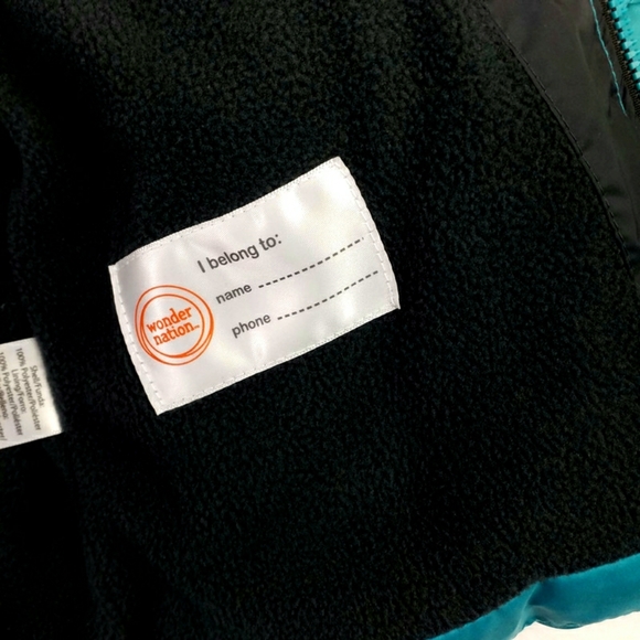 Wonder Nation Clear Ocean Ombre Zip Front Hooded Bubble Coat Toddler Boy 2T EUC - Picture 12 of 14